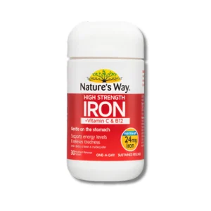 Natures Way High Strength Iron + Vitamin C & B12 (30 Caps)