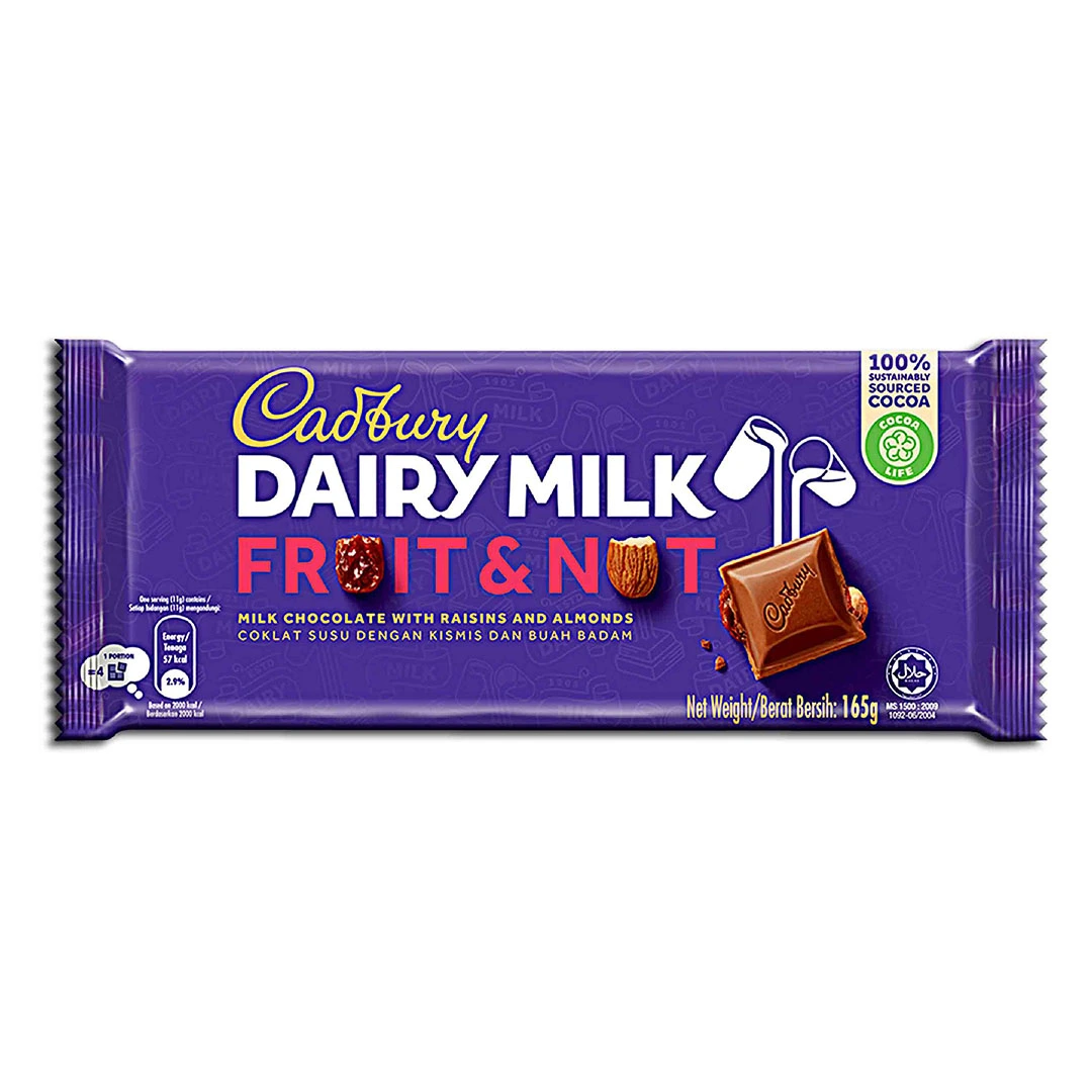 Cadbury Dairy Milk Fruit & Nut 165g